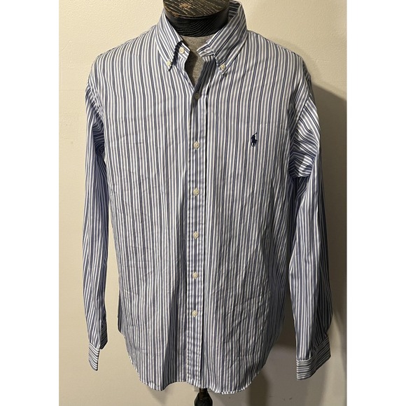 Ralph Lauren Other - Ralph Lauren Shirt Mens Large Blue Stripe Custom Fit Button Down Long Sleeve